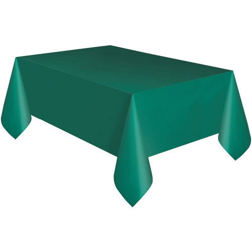 Forest Green Plastic Party Tablecloth, Plastic Rectangle Tablecloth