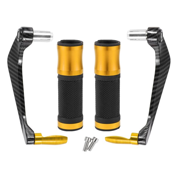 Kit de cubiertas de empuñaduras de motocicleta de 7/8" 22mm 15/16" 24mm, empuñaduras de manillar de aleación de aluminio y goma, tono dorado