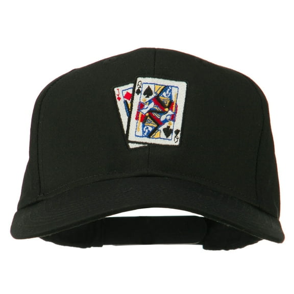 Pinochle Card Game Embroidered Cotton Twill Cap - Black OSFM