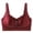 Wine, variant on Gytharion Women's Plus Size Front Closure Bras Solid Color Wide Straps Smooth Cups Full Coverage Bras Easy Everyday Wireless Bras