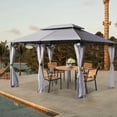 thumbnail image 1 of Glorieta para Patio Costway Toldo de Exterior Gris 3,9 x 2,9 m, 1 of 9