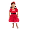 thumbnail image 4 of Holiday Time Toddler Girls Cosplay Santa Tutu Dress with Puff Sleeves, Sizes 12M-5T, 4 of 7