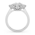 thumbnail image 3 of AFFY Halo Floral Style, 3.50 Carat (Ctw) Oval And Round Lab Created Moissanite Engagement Ring For Women In 14k White Gold Over Sterling Silver | VVS1 Quality Ring Size-6, 3 of 5