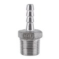 thumbnail image 3 of Cergrey Stainless Steel SS304 Male Thread Pipe Fitting Barb Hose Tail Connector BSP 1/8 ~3/4 ,Barb Adapter,Hose Adapter Fitting, 3 of 3