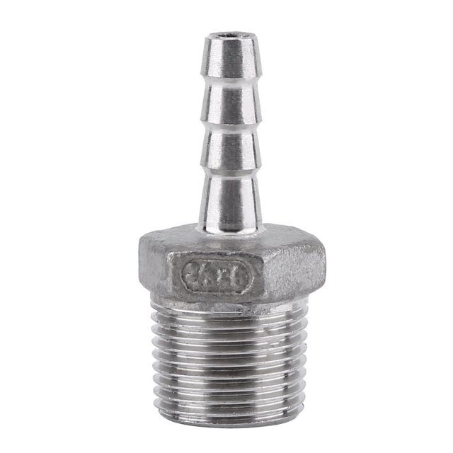 LHCER Adaptateur de Queue de Tuyau Connecteur de Queue de Tuyau, Raccord de Tuyau de Filetage Mâle en Acier Inoxydable SS304 Raccord de Queue de Tuyau de Barbe BSP 1/8 3/4
