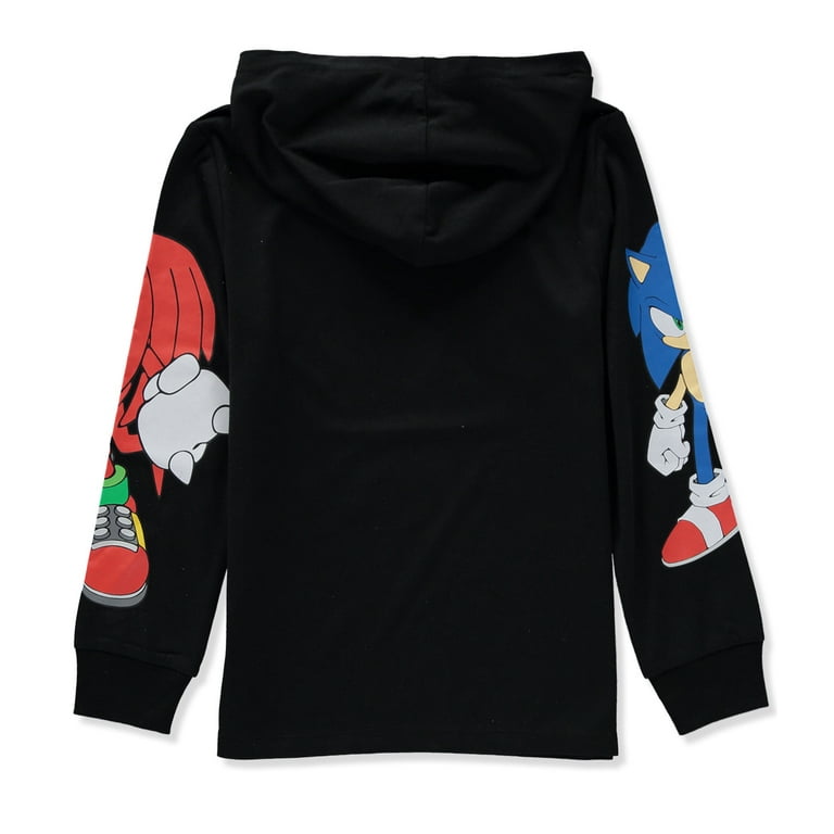 Sonic Boys 4 20 Long Sleeve Logo Hooded T Shirt Black 10 12 Walmart