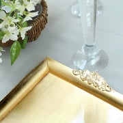 Efavormart 2 PCS - Gold 14 x 10 Rectangle Decorative Plastic Serving Trays With Embossed Rims For Wedding Birthday Party