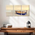 thumbnail image 2 of Elephant Stock Boat At The Beach Wall Art - Horizontal Multi Panel Canvas - Living Room Wall Decor - Transportation Multi Panel - Beige And Yellow Decor - 26" x 12", 2 of 4