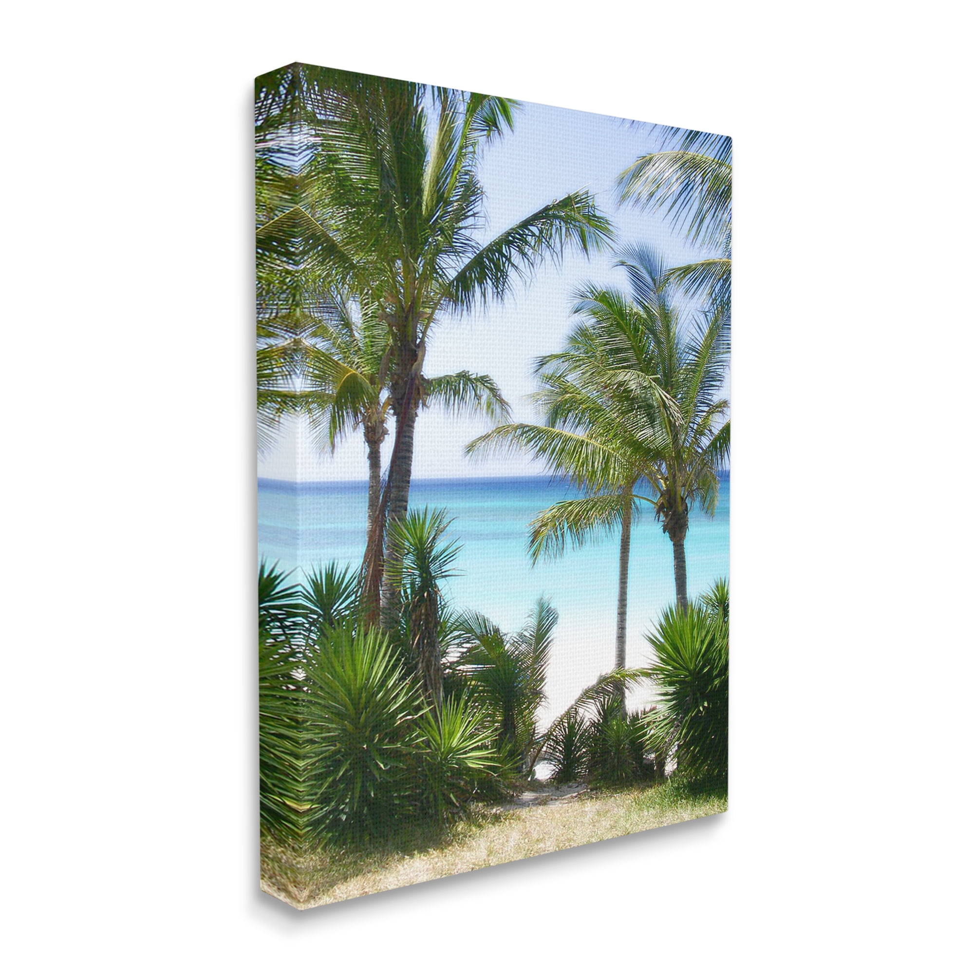 Stupell Industries Palm Trees Near Beach Nature Photography Gallery Wrapped Canvas Print Wall Art, 30 x 40