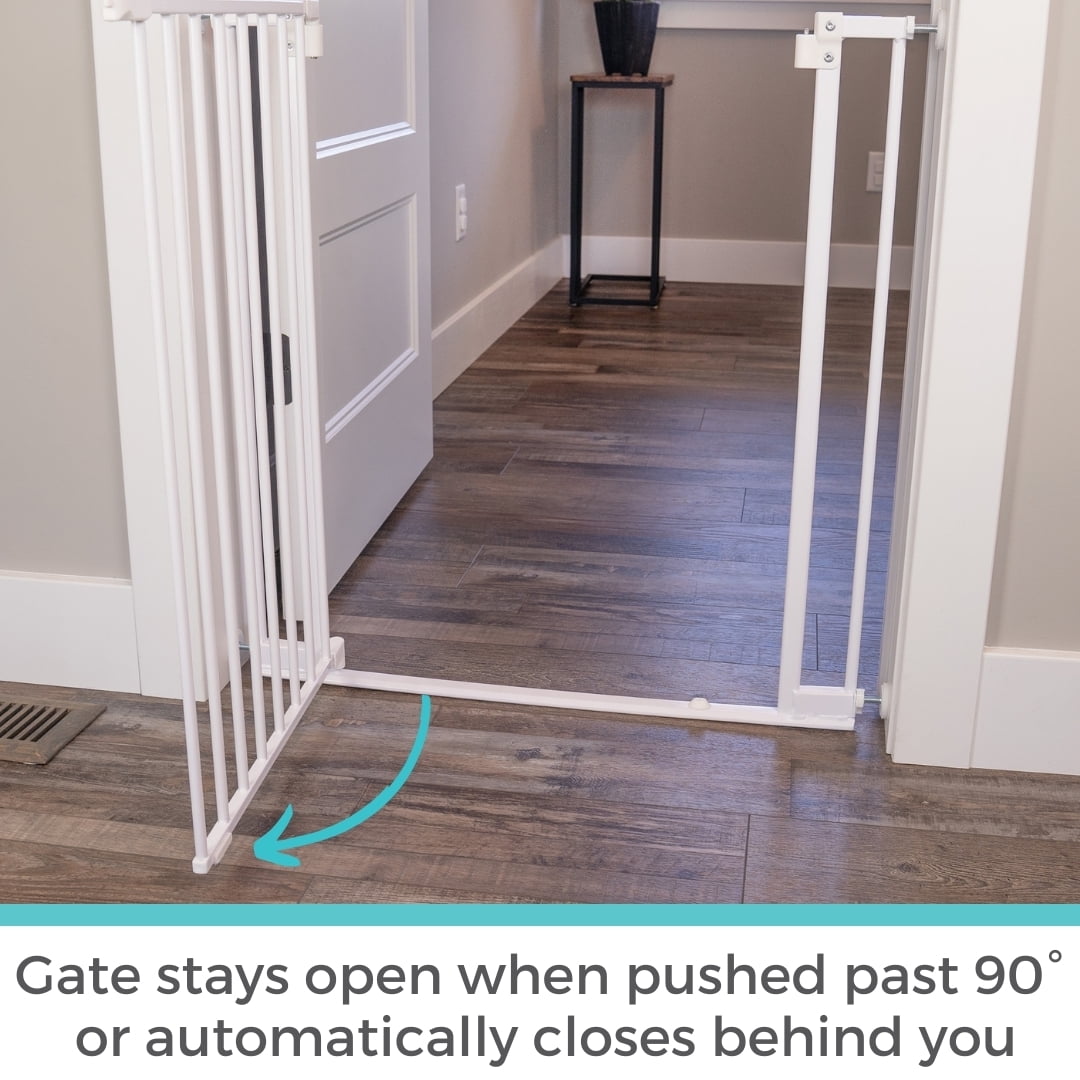 Toddleroo by North States StepSafe Auto-Close Gate for Toddlers and Babies, White