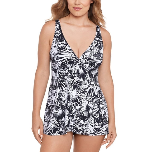 Swim Solutions Womens Floral-Print Flyaway S Island Oasis Floral 10
