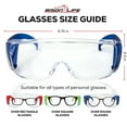 thumbnail image 3 of BISON LIFE Diamont Kids Over Glass Safety Glasses, 6 Pack, ANSI Z87.1, Youth Protective Goggles, Red, Green & Blue Temples, 3 of 7