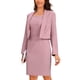 thumbnail image 4 of Conjuntos de traje de blazers de negocios para mujeres, blazers de manga larga casual y vestidos sin mangas, atuendos de trabajo para oficina XL gris rosa, 4 of 6