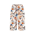 thumbnail image 5 of Makaor Long Shorts Women with Pockets Button Mid Waist Straight Leg Long Short Elastic Waist Floral Baggy Boho Beach Outfits White XL, 5 of 5