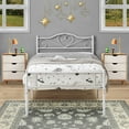 thumbnail image 2 of Katkuca Twin Metal Bed Frame Heavy Duty Platform with Headboard No Box Spring Needed,White, 2 of 4
