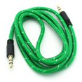 thumbnail image 3 of Green Braided Aux Cable Car Stereo Wire Audio Speaker Cord 3.5mm Aux-in Adapter Auxiliary 3ft Compatible With Alcatel Onyx - LG V50 ThinQ 5G, G8 ThinQ - Motorola Moto G7 Power Play, 3 of 3