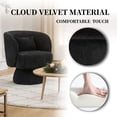thumbnail image 6 of CRERIYO 360° Swivel Accent Chair Set of 2, Cloud Velvet Upholstered Barrel Seat with a Pillow, Round Lounge seating for Living Room, Black, 6 of 6
