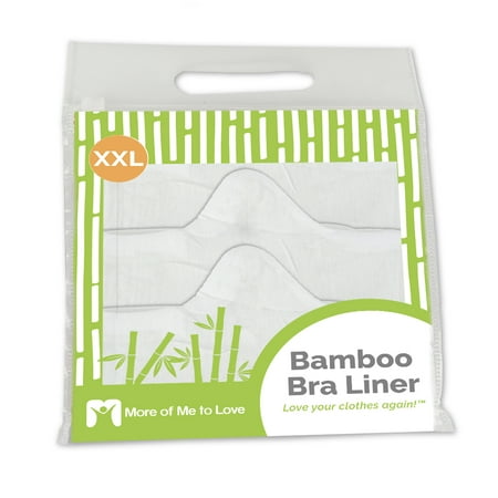 100% Pure Bamboo Cotton Bra Liner (White, 3-pk, XXL) - Wicking, antibacterial,