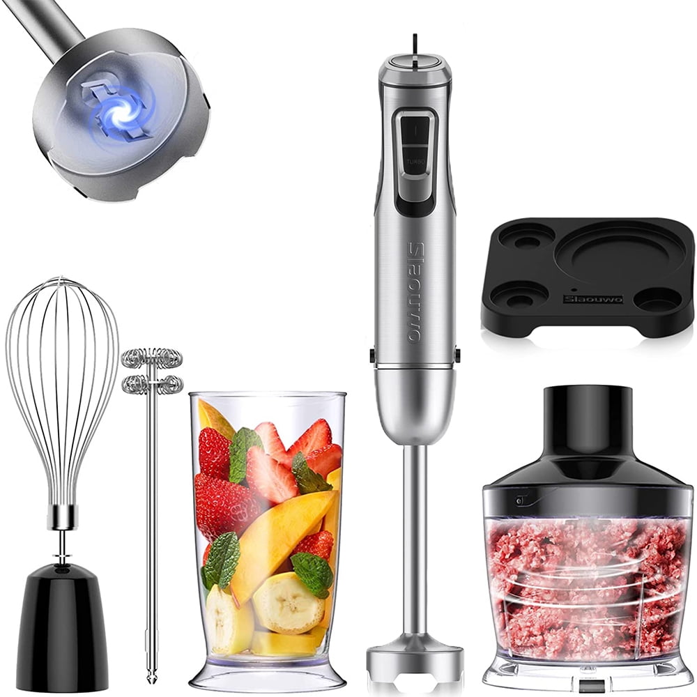 Mueller Hand Blender, 800W 12 Speed and Turbo Mode - Silver