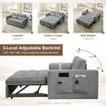 thumbnail image 3 of KINFFICT Futon Sofa Bed, Convertible Sleeper Sofa Bed with Pull Out Couch, Modern Velvet Loveseat Sleeper, Small Couch for Living Room, Gray, 3 of 9