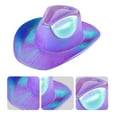 thumbnail image 4 of Censtreet LED Light up Cowboy Hat Glow in The Dark Cowgirl Hats Party Festival Colourful Cowboy Hat, 4 of 6