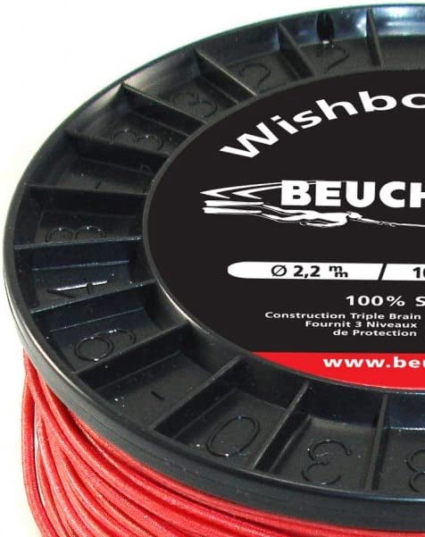 SPEARFISHING WORLD 2.2 mm Triple Jacket Spectra Line for Speargun Band Wishbone or Shooting Line - Super High Abrasion Resistant - 1540# (700 kg) Strength - Red