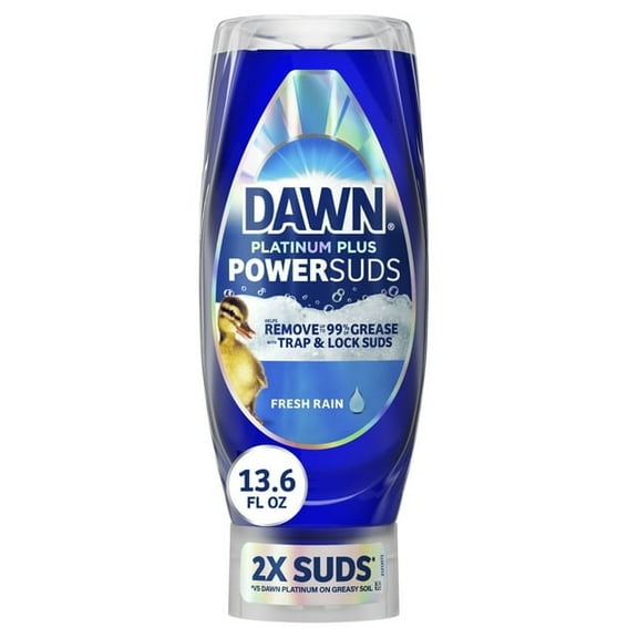 Dawn Platinum Plus PowerSuds Liquid Dish Soap, 13.6 oz. EZ-Squeeze Bottle (Pack of 2)