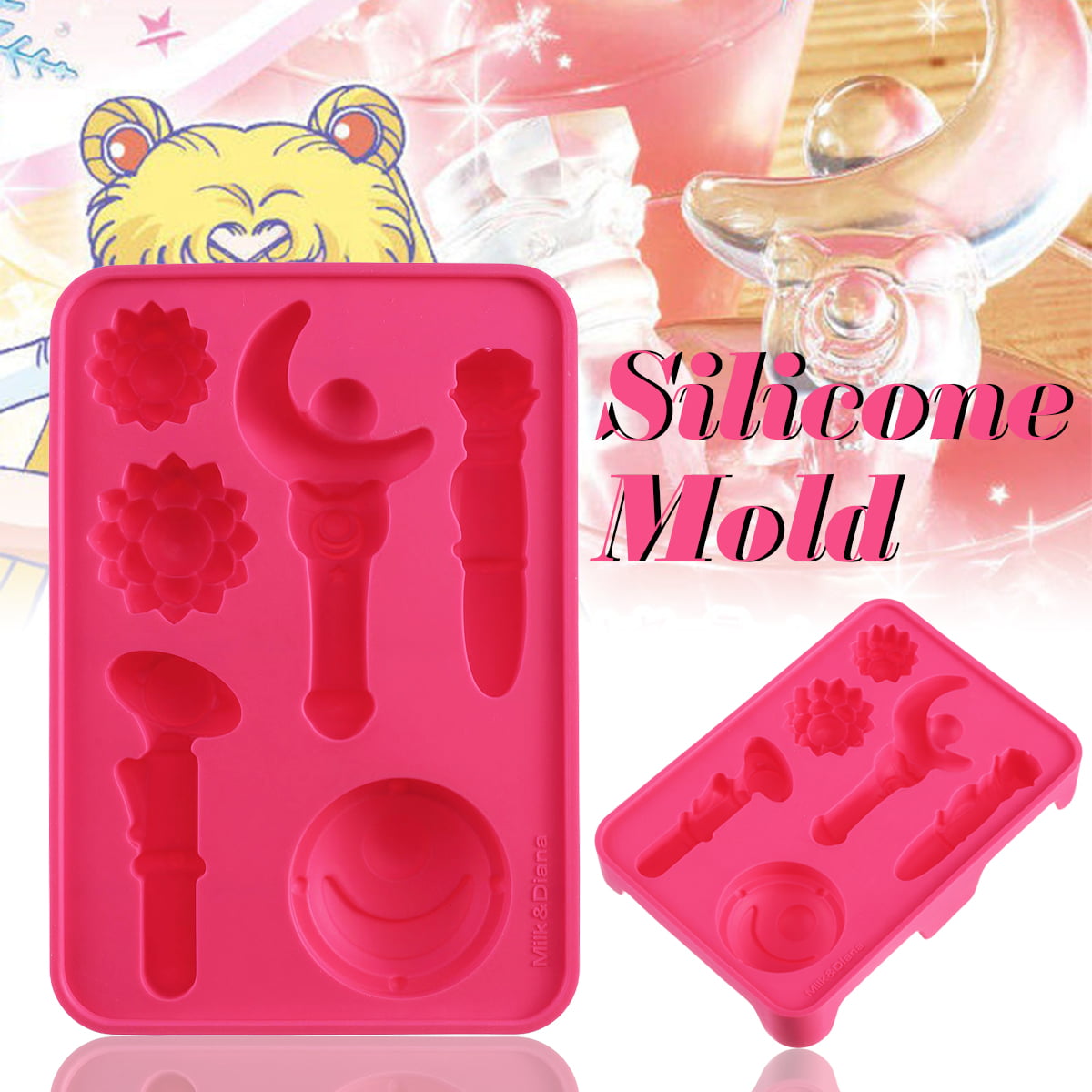 Silicone Mold For 3D Sailor Moon Chocolate Ice Cube Solid Mould Gift Props 