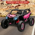 thumbnail image 3 of EDTara 24V 2-Seater UTV Ride On for Kids, 4WD Electric Vehicle with Remote, Leather Seats, 4 Shock Absorbers, Music & Lights, 3 of 8