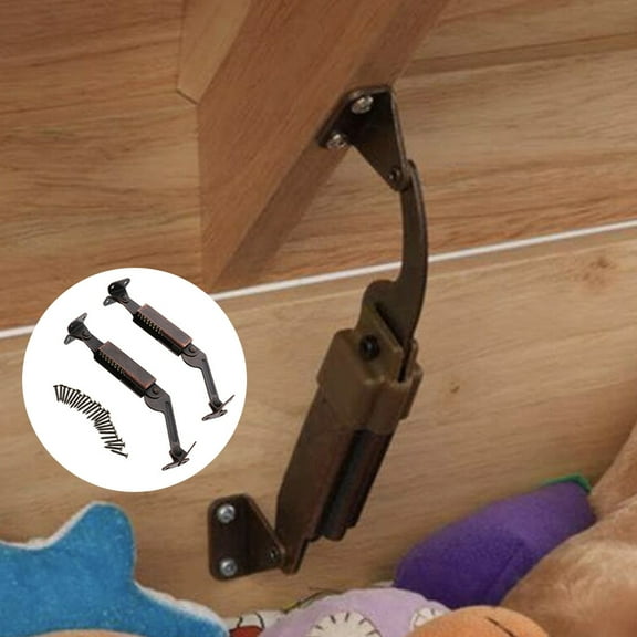 HEMOTON  4 Pcs Hinges and Latches for Wood Boxes Lid Support Cabinet Door Hardware