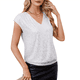 thumbnail image 3 of Tops de Corta con Lentejuelas y Cuello en V para Mujer, Camiseta Sin Mangas Elástica Brillante S, 3 of 9