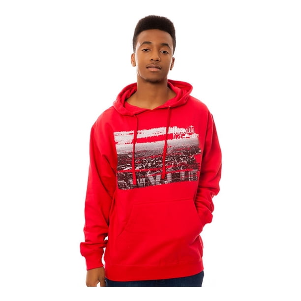 Fly Society The Skyline - Sudadera con capucha para hombre, color rojo, pequeño