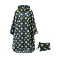 thumbnail image 1 of Ounissouiy Mujeres Hombres Chubasquero Adultos Chubasquero Transpirable Poliéster Impermeable Impermeable Senderismo Viajes Capa impermeable plegable Paraguas de lluvia punto amarillo azul Ounissouiy HA083063-09, 1 of 6