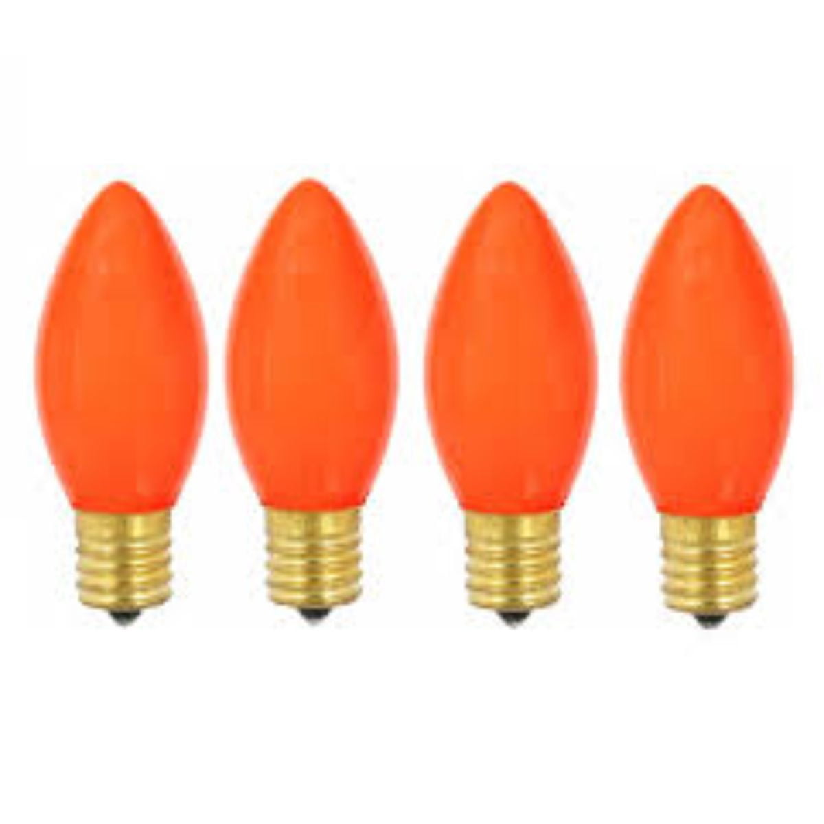 Sienna Opaque C9 LED Christmas Replacement Bulbs - Orange - Pack of 4