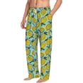 thumbnail image 2 of Uemuo Lemon Pattern Men's Wide Leg Palazzo Lounge Pants with Pockets Light Weight Loose Comfy Casual Pajama Pants-Medium, 2 of 9