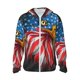thumbnail image 1 of Fotbe Eagle Head With American Flag Chaqueta con Protección Solar UPF 50+ para Hombre y Mujer, Camisa con Capucha y Bolsillos-Medium, 1 of 7