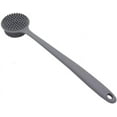 thumbnail image 5 of Silicone Back Scrubber for Shower Bath Body Brush with Long Handle (Gray), 5 of 5