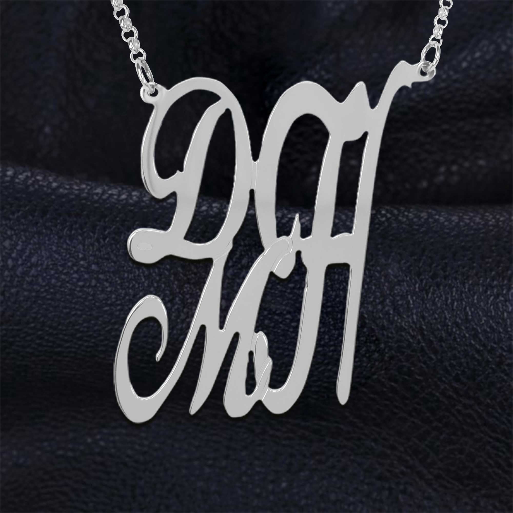 Personalized Script Stack Initial Necklace in Sterling Silver-Order by December 1 to receive in time for Christmas