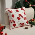 2024 Christmas Candy Cane And Santa Hat Pillow Covers Throw Pillow Soft