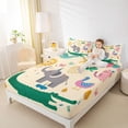 thumbnail image 4 of Homewish Kawaii Elephant Lion Bed Sheets, Cute Zoo Animal King Sheets, Cartoon Crocodile Lover Sheet Set, Super Cozy Room Decor, 4-Piece, 4 of 7