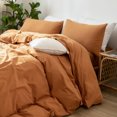 MooMee Duvet Cover Set 100 Washed Cotton Linen Like Textured
