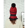 thumbnail image 6 of Gustave 3 in 1 Warm Anti-fog Beanie Hat Scarf and Mask Set, Fleece Inside Knitted Riding Cap Infinity Scarves Winter Accessories for Women (Red), 6 of 9