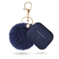 thumbnail image 1 of Airpods 3(2021), Apple Airpod 3rd Generation Women's Case, Air Pod 3rd Generation Charging Case Silicone Case with Pom Pom Keychain Accessory(Dark blue), 1 of 5