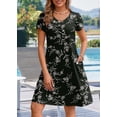 thumbnail image 2 of Vestido Zeagoo Summer para mujer con estampado floral de manga corta, 2 of 6