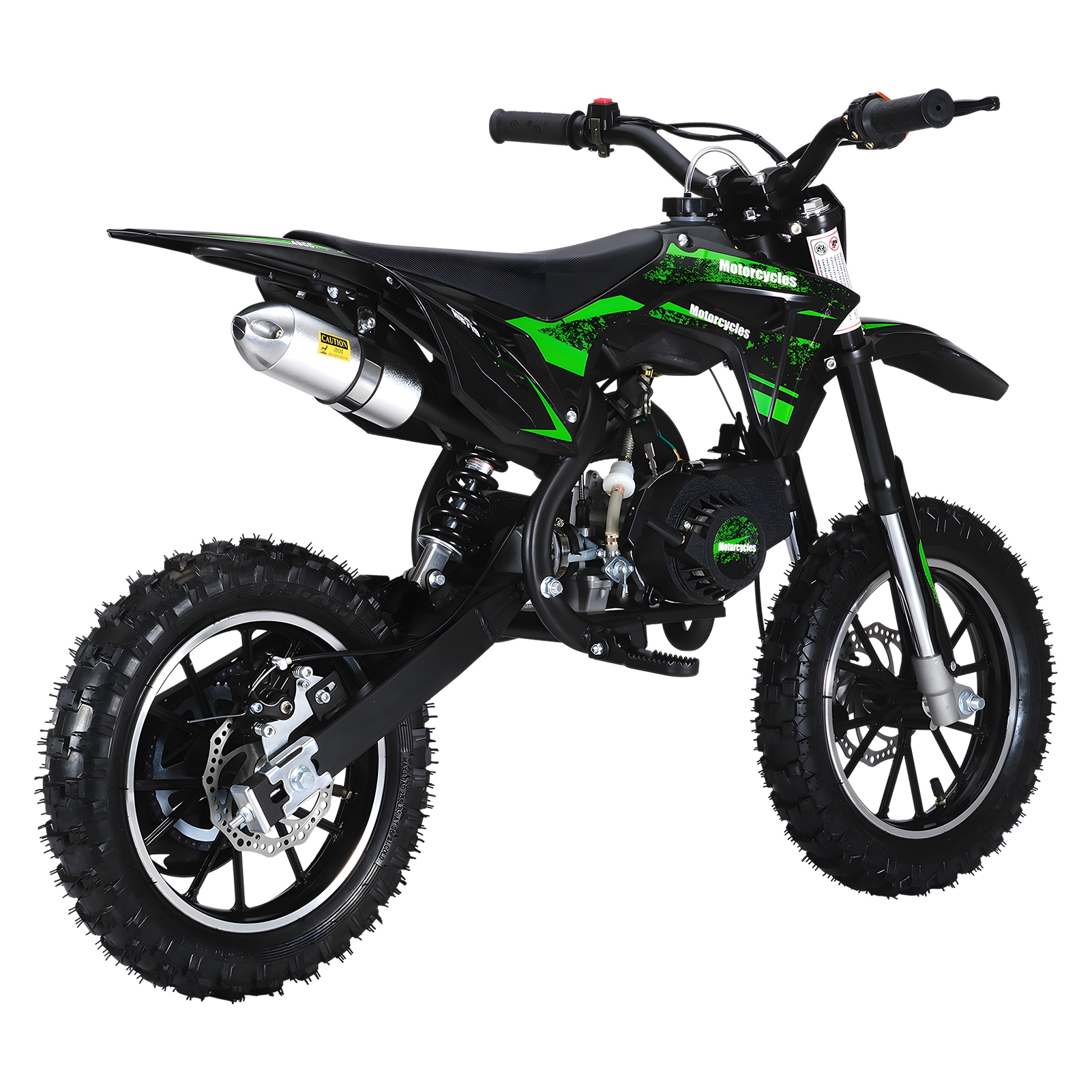 Jiledu Mini Kid Dirt Bike, 49CC 2-Stroke Gass Powered Motorcycle with Off-Rode Tire, Front Rear Disc Brakes, Shock Absorption Pocket Motorbike, Up to 25 Mph, Max Load 330 LBS