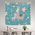 thumbnail image 2 of Pofeuu Teal Mama Llama Print Wall Tapestry Decoration Wall Hanging Tapestry 60 x 51 Inch, 2 of 6