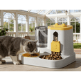 thumbnail image 6 of 2-in-1 Automatic Pet Feeder & Water Dispenser 2L Food 1L Water Large Capacity Gravity Self Feeding Bowl Anti-Overflow Siphon Waterer Easy to Clean for Dogs & Cats Indoor Outdoor Use, 6 of 6