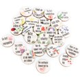 thumbnail image 1 of 24 piezas de amuleto de la suerte de madera, regalo de coraje, decoración de mesa de la suerte, tarjeta de puntos de recompensa para niños, letrero de madera redondo, 1 of 5