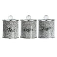 thumbnail image 1 of Coffee Sugar Tea Container Canister Set of 3 with Label & Lid, Crushed Diamond Decorations, Glass Flour and Sugar Containers Kitchen Coffee Jar Storage Set, 1 of 6