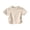 Beige, variant on BFHHYA Girls Short Sleeve Shirts Ruched Side Crew Neck T-Shirts Solid Color Summer Basic Tops for Girls 1-11 Years